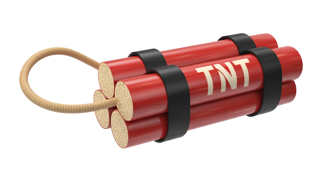 TNT Firestarter - Realistic dynamite-style fire starter with tan fuse wire